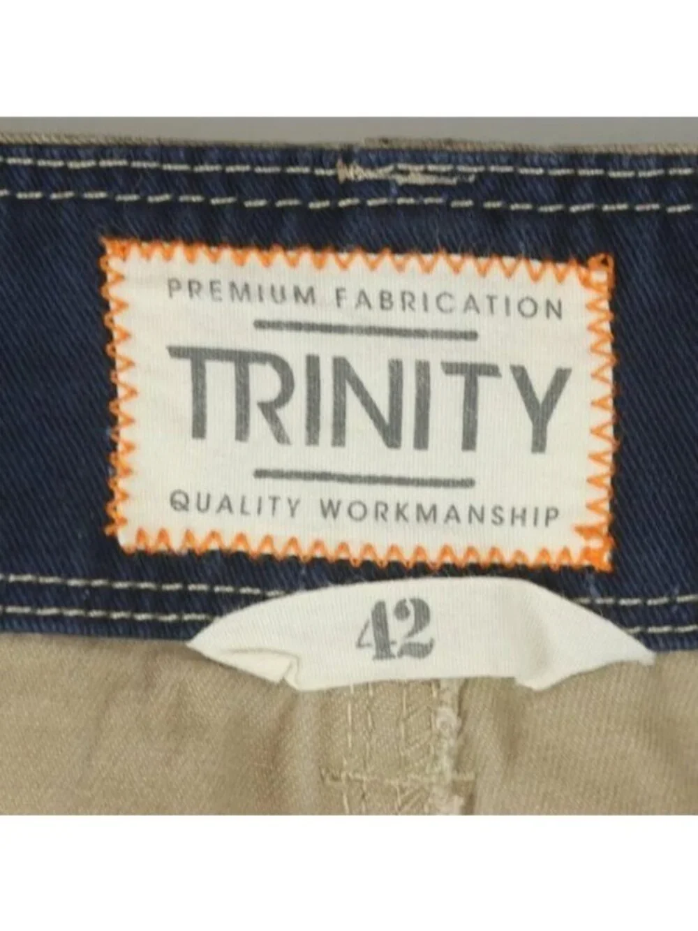 Trinity Men's Size 42 Tan Woven Cotton Twill Breathable Casual Cargo Shorts